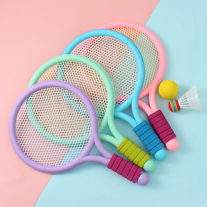 Catch Ball Velcro - แร็กเก็ตเทนนิสสําหรับเด็กกีฬากลางแจ้งไม้แบดมินตันอนุบาลชุดของเล่นสําหรับ 3-12years เก่าแบดมินตันชุด