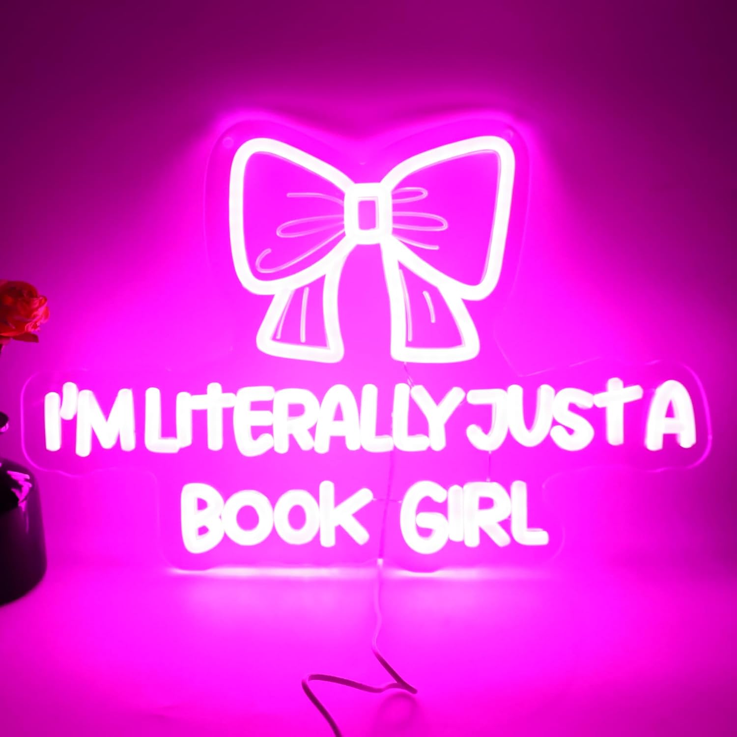 Book Party Games - ฉันเป็นแค่สาวนักอ่านหนังสือ ป้ายไฟนีออน LED ไฟนีออน USB สำหรับตกแต่งบ้าน