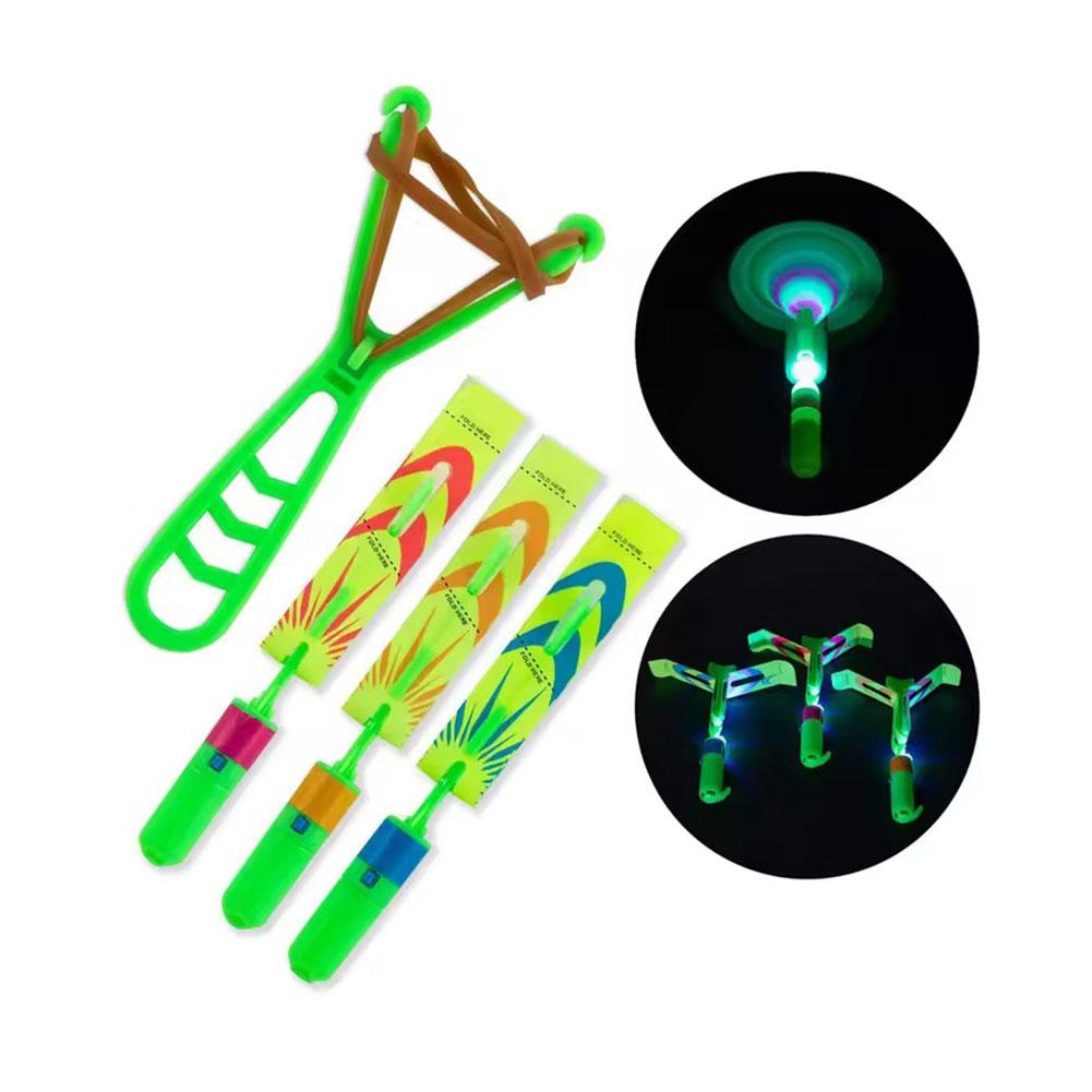 Catch Ball Velcro - ของเล่นจรวดลูกศรเรืองแสง LED 5 ชิ้น พร้อมไฟส่องสว่าง ของเล่นสำหรับงานปาร์ตี้กลางแจ้ง