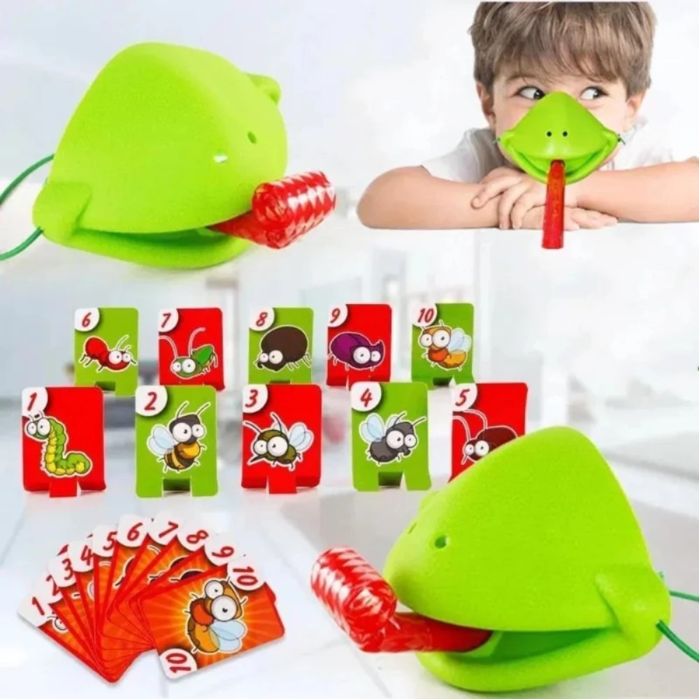 Party Games Children - เกมกระดานหน้ากากกบและจิ้งจก ลิ้นกระดิก ลิ้นเลีย การ์ด สำหรับเด็ก ครอบครัว