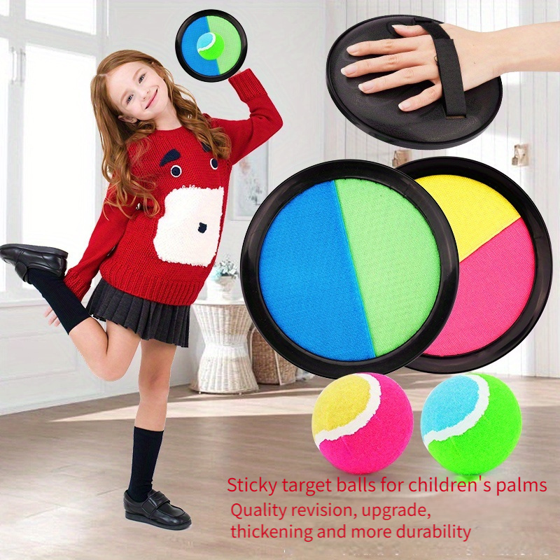 Catch Ball Velcro - 1 ชุดเด็ก Sucker Sticky Ball ของเล่นกีฬากลางแจ้งจับเกมบอลชุดโยนและจับเด็ก
