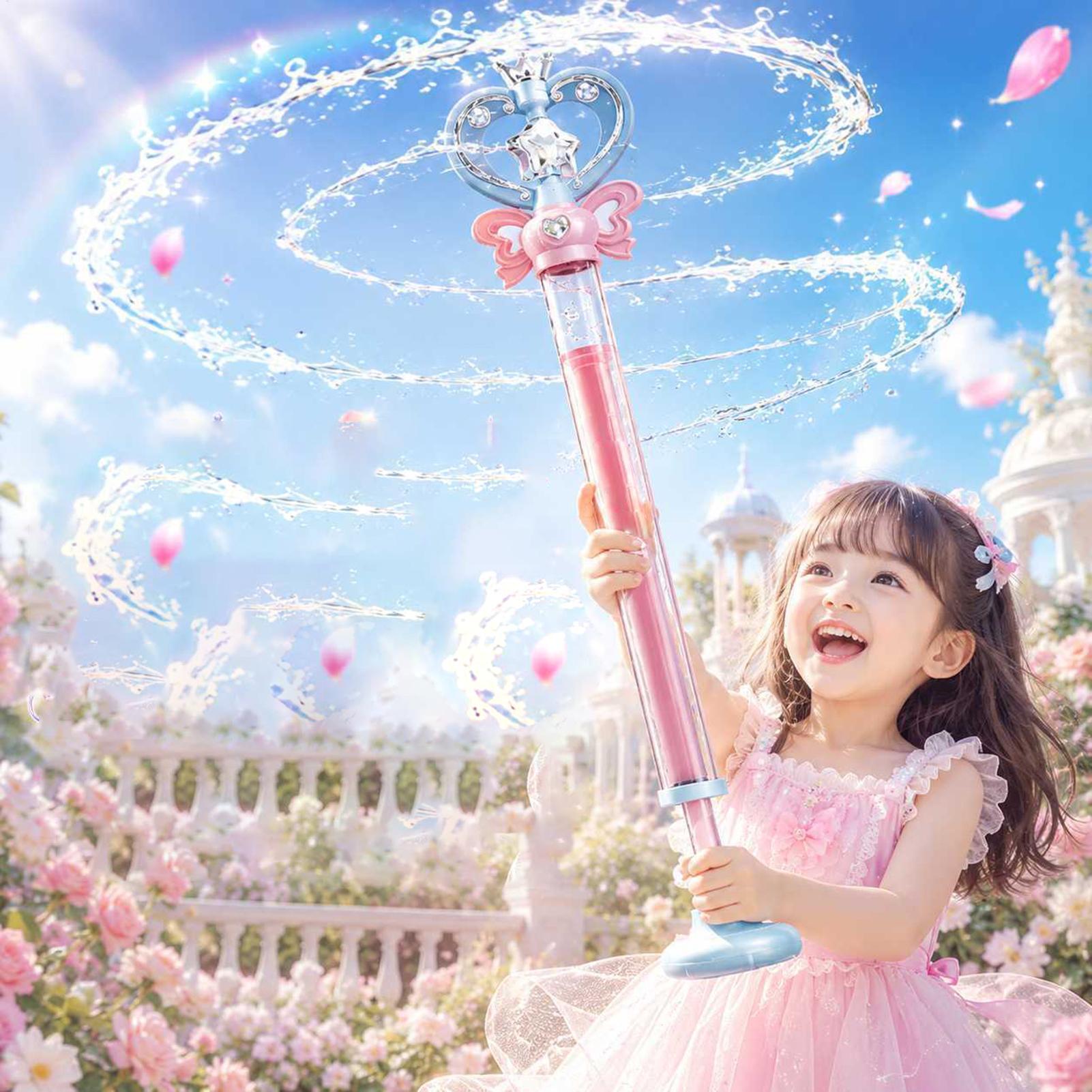 Party Games Kids Outdoor - ไม้กายสิทธิ์พ่นน้ำดีไซน์แฟนตาซีสำหรับเด็ก เหมาะสำหรับเล่นน้ำในฤดูร้อน ใช้ในอ่างอาบน้ำ สระว่ายน้ำ งานปาร์ตี้ริมชายหาดกลางแจ้ง