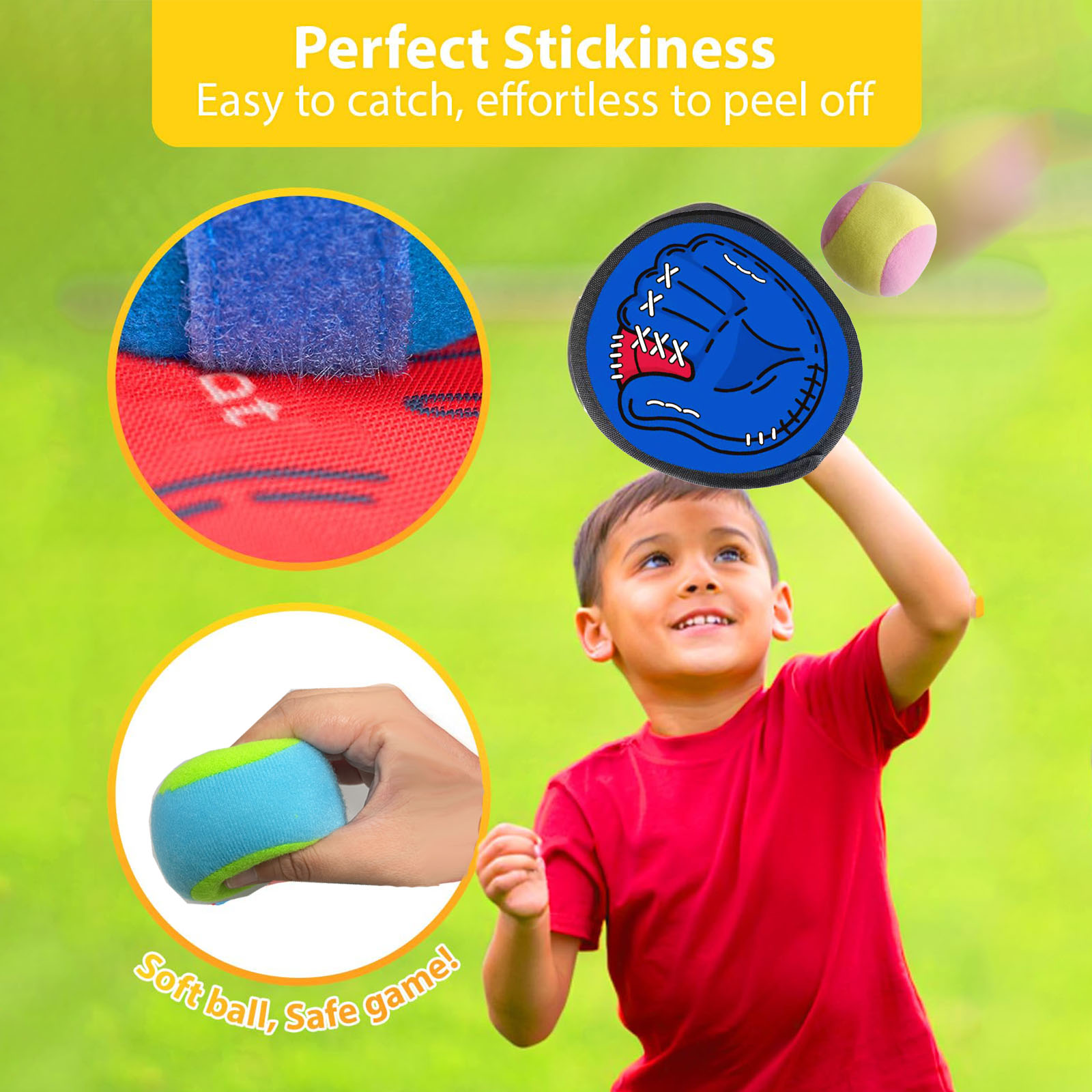 4 ชุดเด็ก Sucker Sticky Ball ข - Catch Ball Velcro บทวิจารณ์และราคา