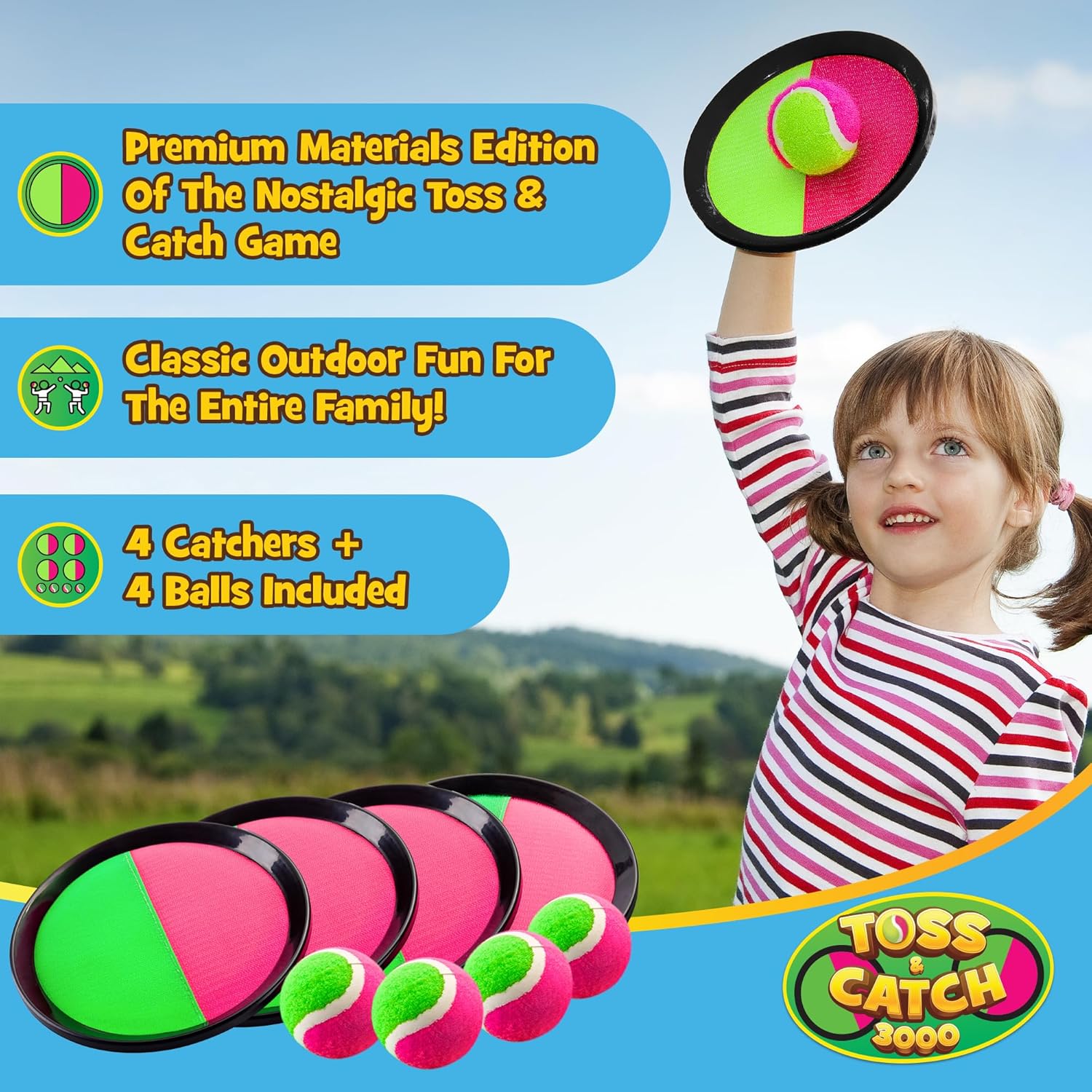 ชุดเกมโยนจับลูกบอลเหนียวสำหรับ - Catch Ball Velcro บทวิจารณ์และราคา